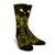 Hawaiian Hibiscus Sea Turtle Swim Polynesian Crew Socks - Yellow - AH - Polynesian Pride