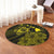 Hawaiian Hibiscus Sea Turtle Swim Polynesian Round Carpet - Yellow - AH - Polynesian Pride