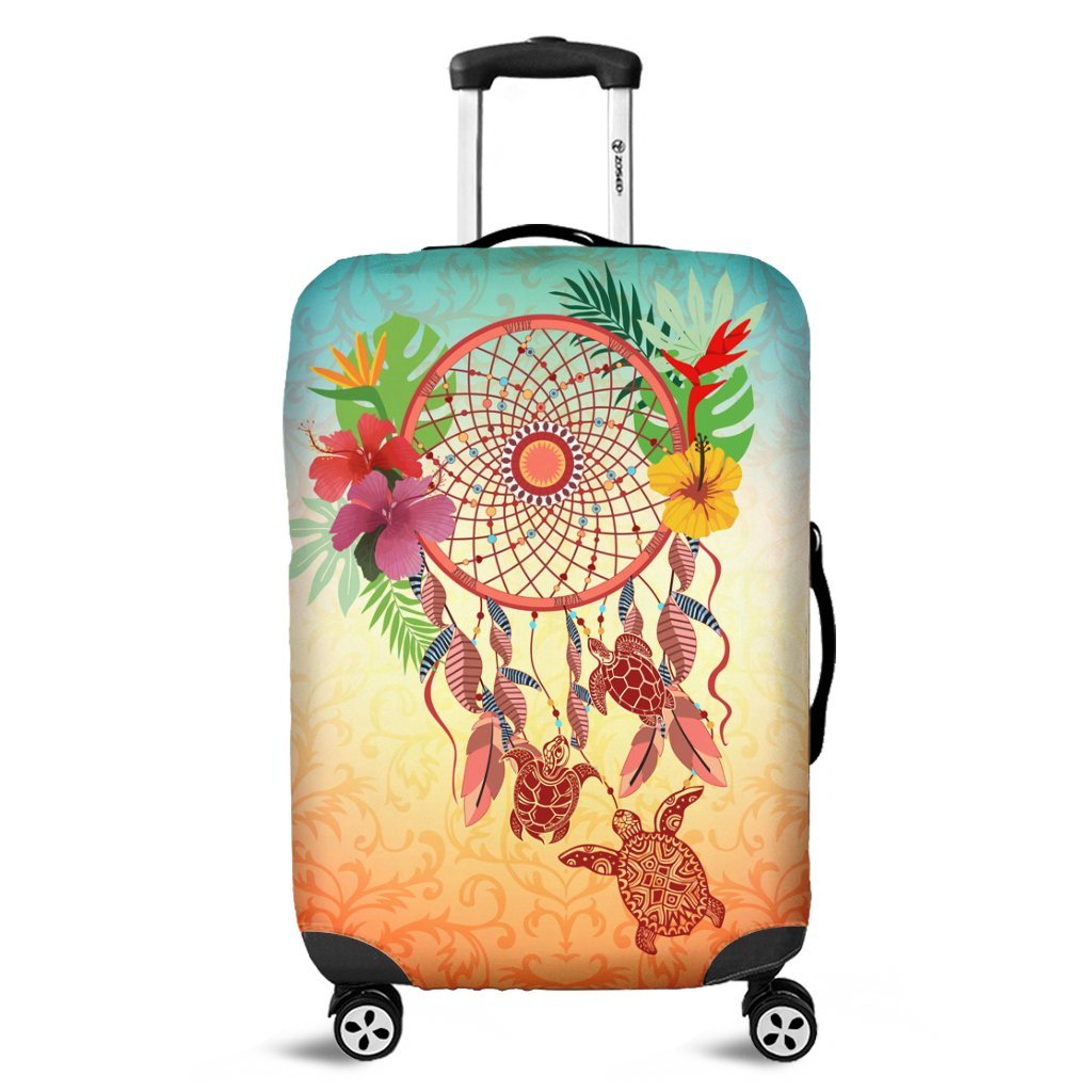 Hawaiian Hibiscus Strelitzia Flower Dreamcatcher Luggage Covers - AH Black - Polynesian Pride