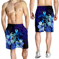 Hawaiian Hibiscus Tropical Deep Ocean Turtle Sea Men's Shorts - AH - Polynesian Pride