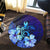 Hawaiian Hibiscus Tropical Deep Ocean Turtle Sea Round Carpet - AH - Polynesian Pride