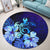 Hawaiian Hibiscus Tropical Deep Ocean Turtle Sea Round Carpet - AH - Polynesian Pride