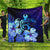 Hawaiian Hibiscus Tropical Deep Ocean Turtle Sea Premium Quilts - AH Black - Polynesian Pride