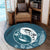 Hawaiian Hibiscus Turtle Polynesian Round Carpet YinYang Style - AH - Polynesian Pride