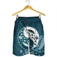 Hawaiian Hibiscus Turtle Polynesian Men's Shorts YinYang Style - AH - Polynesian Pride