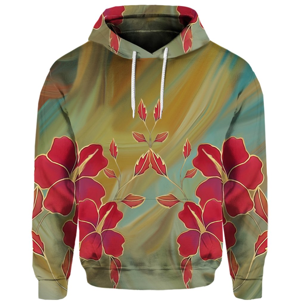 Custom Hawaiian Hibiscus Water Color Hoodie - Polynesian Pride