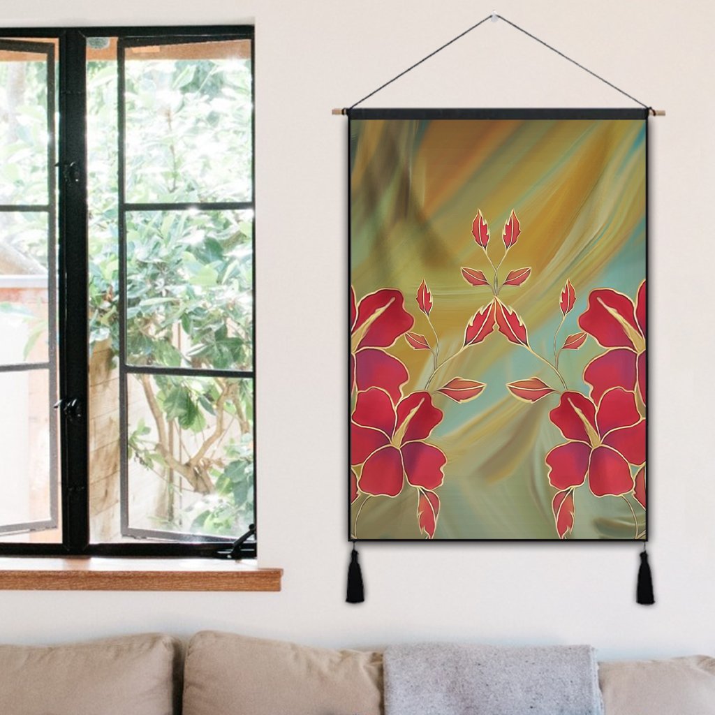 Hawaiian Hibiscus Water Color Hanging Poster - AH - Polynesian Pride