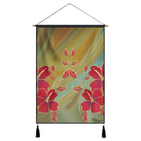 Hawaiian Hibiscus Water Color Hanging Poster - AH Hanging Poster Cotton And Linen - Polynesian Pride