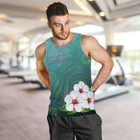 Hawaiian Hibiscus White Flower Gleeful Tank Top - AH - Polynesian Pride
