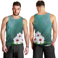 Hawaiian Hibiscus White Flower Gleeful Tank Top - AH - Polynesian Pride