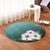 Hawaiian Hibiscus White Flower Gleeful Round Carpet - AH - Polynesian Pride