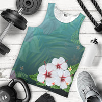 Hawaiian Hibiscus White Flower Gleeful Tank Top - AH - Polynesian Pride