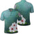 Hawaiian Hibiscus White Flower Gleeful Polo Shirt Unisex Black - Polynesian Pride