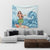 Hawaiian Hula Dance Cartoon Hibiscus Wave Tapestry - AH - Polynesian Pride