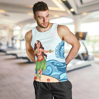Hawaiian Hula Dance Cartoon Hibiscus Wave Tank Top - AH - Polynesian Pride