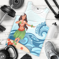Hawaiian Hula Dance Cartoon Hibiscus Wave Tank Top - AH - Polynesian Pride