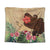 Hawaiian Hula Girl And Hibiscus Polynesian Tapestry - AH Wall Tapestry Black - Polynesian Pride