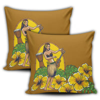 Hawaiian Hula Girl Monstera Hibiscus Polynesian Pillow Covers - AH - Polynesian Pride