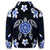 Hawaiian Icon Blue Turtle Plumeria Zip Hoodie - Polynesian Pride