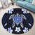 Hawaiian Icon Blue Turtle Plumeria Round Carpet AH - Polynesian Pride