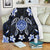 Hawaiian Icon Blue Turtle Plumeria Premium Blankets AH White - Polynesian Pride