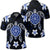 Hawaiian Icon Blue Turtle Plumeria Polo Shirt Unisex Black - Polynesian Pride