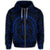 Hawaiian Kakau Honu Arc Polynesian Blue Zip Hoodie - Polynesian Pride