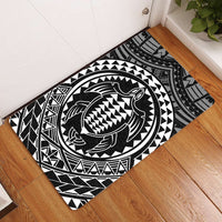 Hawaiian Kakau Honu Arc Polynesian Door Mat White AH Door Mat White - Polynesian Pride