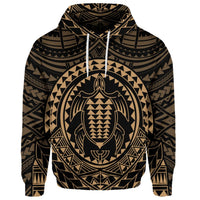 Custom Hawaiian Kakau Honu Arc Polynesian Gold Hoodie - Polynesian Pride