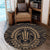 Hawaiian Kakau Honu Arc Polynesian Gold Round Carpet - AH - Polynesian Pride