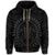 Hawaiian Kakau Honu Arc Polynesian Gray Zip Hoodie - Polynesian Pride