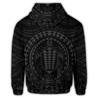 Hawaiian Kakau Honu Arc Polynesian Gray Zip Hoodie - Polynesian Pride