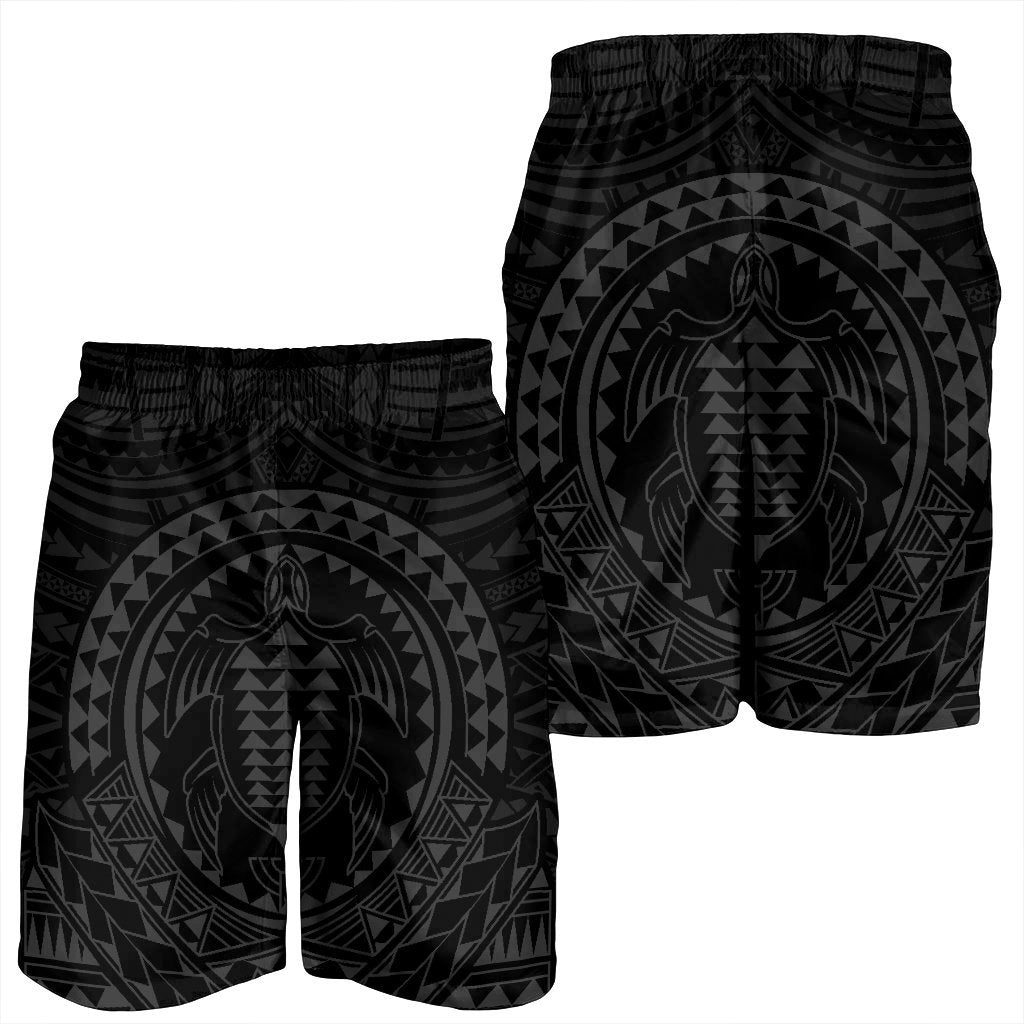 Hawaiian Kakau Honu Arc Polynesian Gray Men's Shorts - AH - Polynesian Pride