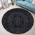 Hawaiian Kakau Honu Arc Polynesian Gray Round Carpet - AH - Polynesian Pride