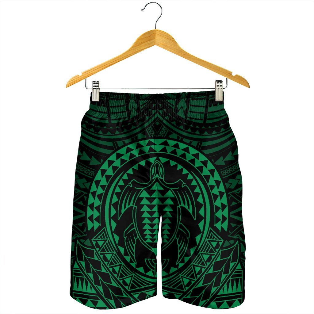 Hawaiian Kakau Honu Arc Polynesian Green Men's Shorts - AH - Polynesian Pride
