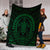 Hawaiian Kakau Honu Arc Polynesian Green Premium Blankets - AH - Polynesian Pride