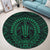 Hawaiian Kakau Honu Arc Polynesian Green Round Carpet - AH - Polynesian Pride