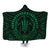 Hawaiian Kakau Honu Arc Polynesian Green Hooded Blanket - AH Hooded Blanket White - Polynesian Pride