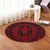 Hawaiian Kakau Honu Arc Polynesian Red Round Carpet - AH - Polynesian Pride