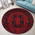 Hawaiian Kakau Honu Arc Polynesian Red Round Carpet - AH - Polynesian Pride