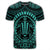 Hawaiian Kakau Honu Arc Polynesian Turquoise T Shirt - Polynesian Pride