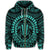 Hawaiian Kakau Honu Arc Polynesian Turquoise Zip Hoodie - Polynesian Pride