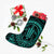 Hawaiian Kakau Honu Arc Polynesian Turquoise Christmas Stocking - AH - Polynesian Pride