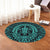 Hawaiian Kakau Honu Arc Polynesian Turquoise Round Carpet - AH - Polynesian Pride