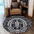 Hawaiian Kakau Honu Arc Polynesian White Round Carpet - AH - Polynesian Pride