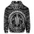 Hawaiian Kakau Honu Arc Polynesian White Zip Hoodie - Polynesian Pride