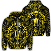 Hawaiian Kakau Honu Arc Polynesian Yellow Zip Hoodie Unisex Art - Polynesian Pride