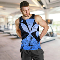 Hawaiian Kanaka Tank Top Hibiscus Polynesian Love - Blue - AH - Polynesian Pride