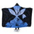 Hawaiian Kanaka Hooded Blanket Hibiscus Polynesian Love - Blue - AH Hooded Blanket White - Polynesian Pride