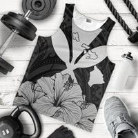 Hawaiian Kanaka Tank Top Hibiscus Polynesian Love - Gray - AH - Polynesian Pride